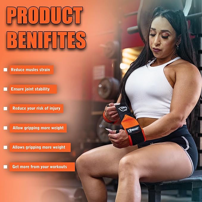 Wrist Wraps for Weightlifting 18” Premium Quality Wrist Support for Bodybuilding Heavy Duty Thumb Loop Powerlifting, Strength Training for Men and Women