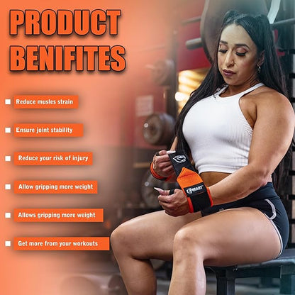 Wrist Wraps for Weightlifting 18” Premium Quality Wrist Support for Bodybuilding Heavy Duty Thumb Loop Powerlifting, Strength Training for Men and Women