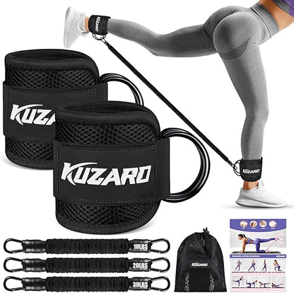 Ankle Resistance Bands with Cuffs for Working Out, Resistance Bands for Women, Exercise Bands for Leg and Glute, Booty Workout Equipment for Kickbacks, Butt and Hip Training, Ankle Weights Bands Set