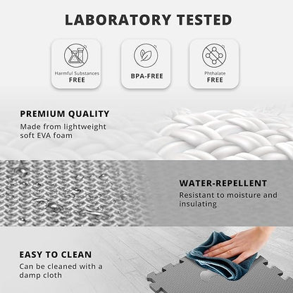 Gym Flooring Set - Interlocking EVA Soft Foam 18 Pieces