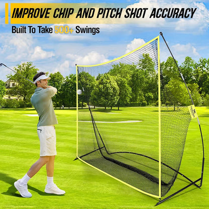 PodiuMax 10x7ft Golf Hitting Net | Driving Range for Backyard & Indoor | Also Suitable for Soccer, Baseball, Softball Practice with Carrying Bag