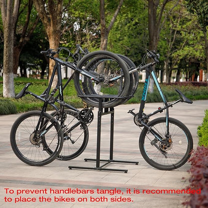 CXWXC 3/5 Bikes Stand Rack - Bike Storage Parking Racks Indoor/Outdoor - Bicycle Stand Garage for Parking Mountain Road Hybrid Bike, Fits Wheels up to 2.4" (For 3 Bikes)