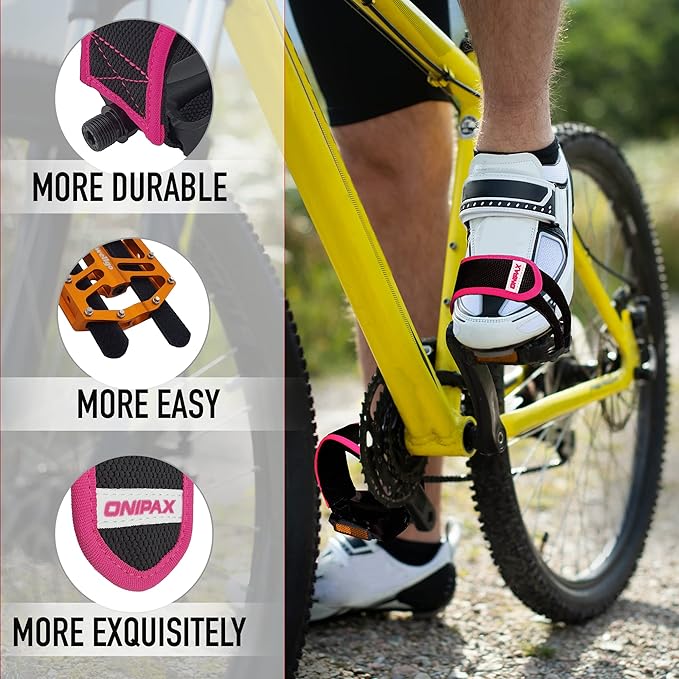 ONIPAX Outdoor Bike Pedal Straps Toe Clips Straps Tape 2 PCS