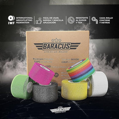 BARACUS Premium Thumb Tape Cross Training and Weightlifting for The Best Hook Grip - 23 ft Long - WOD Tape Chalk and Sweat Proof - Hook Grip Lifting Athletic Thumb Tape (Anthracite Black)