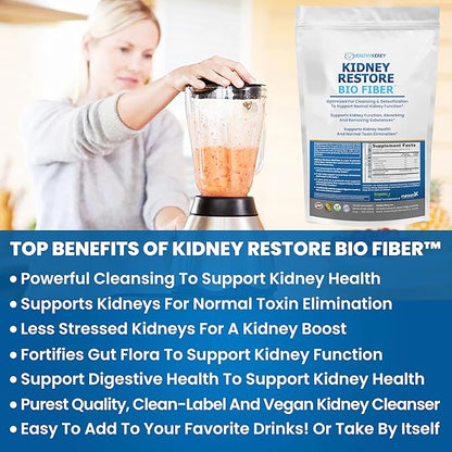 Bio Fiber, Kidney Cleanse Detox & Repair - Restorative Kidney Support & Kidney Supplement to Remove Waste, Kidney Health Supplement - Add to Tea for Kidney Health - 5 LBS 2 Pack