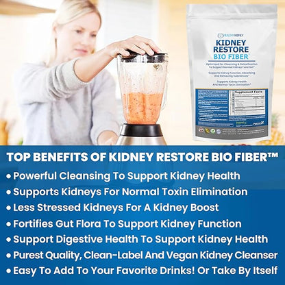Bio Fiber, Kidney Cleanse Detox & Repair - Restorative Kidney Support & Kidney Supplement to Remove Waste, Kidney Health Supplement - Add to Tea for Kidney Health - 2.5 LBS