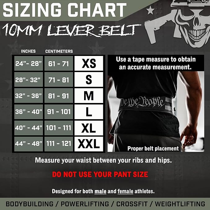 Weight Lifting Belt - Lever Gym Belt for Weightlifting 10mm Leather 4 Inches