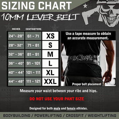 Weight Lifting Belt - Lever Gym Belt for Weightlifting 10mm Leather 4 Inches