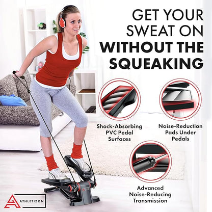 Stair Stepper with Resistance Bands - Twist Stepper Machine with LCD Display, Anti Slip Pedals - Hip Butt Leg Workout Equipment for Women & Men, Cardio Steppers for Exercise at Home, Office