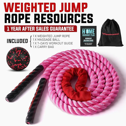 Jump Rope, 3lb 4lb 5lb Weighted Jump Rope 9.8ft Heavy