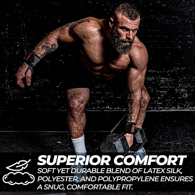 FIGHTSENSE Wrist Wraps for Weightlifting, 18” Premium Quality Wrist Straps with Heavy Duty Thumb Loop-Gym Wrist Wraps for Weight Lifting,Powerlifting,Strength Training,Bodybuilding,Wrist Brace