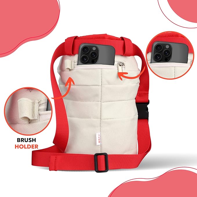 Yogurt Chalk Bag for Rock Climbing, Bouldering, and Weightlifting - Asian-Inspired Design - Premium Chalk Bucket with Quick-Clip Belt, Zipper Pocket, Brush Holder - Great Gift for Climbers