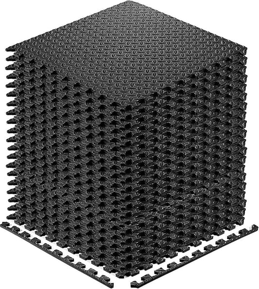Exercise Mats Puzzle Foam Mats Gym Flooring Mat 20 SQ.FT (20pcs Black