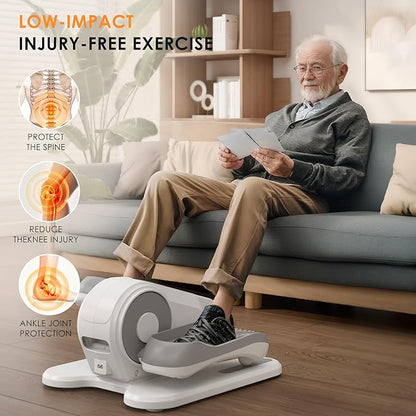 soges Under Desk Elliptical Machine,Seated Pedal Exerciser for Senior,12 Adjustable Speeds Portable bidirectional Ellipse Exerciser,Ellipse Leg Exerciser with Remote Control and Manual Mode