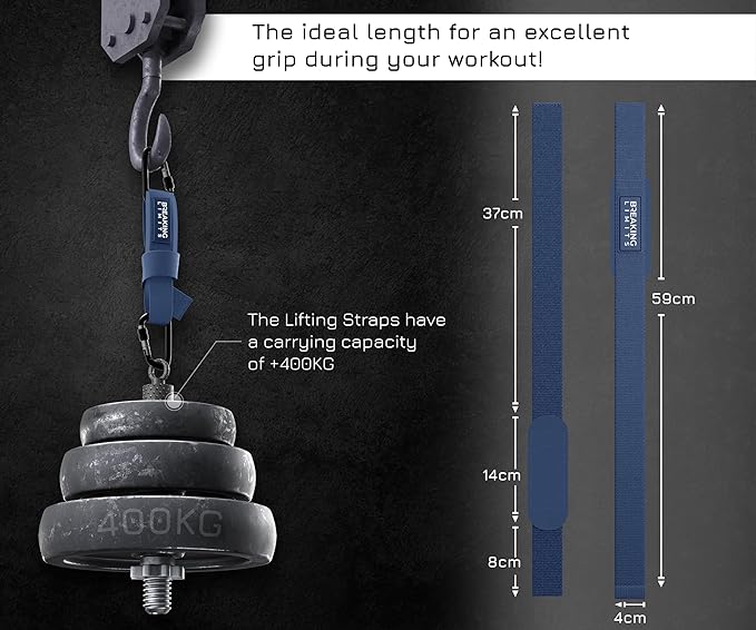 Breaking Limits Gym Straps Weight Lifting Wrist Wraps Bundle – Workout Lifting Straps for Deadlift – Wrist Straps for Weightlifting Men & Women - Muñequeras Para Gym