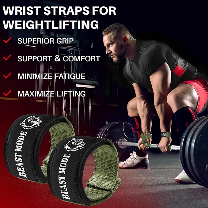 TECEUM Wrist Lifting Straps with Neoprene Padding Support – Heavy Duty Wrist Workout Straps For Men and Women – Ideal for Powerlifting, Strength Training, Bodybuilding