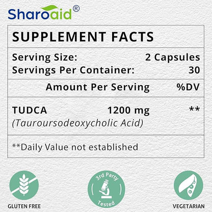 TUDCA Liver Support Supplements 1200 mg-Third Party Tested-High Strength Formula-Bile Salts for Liver Detox Cleanse-180 Vegan Capsules for Liver,Kidney,Gallbladder Health