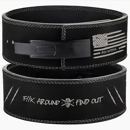 Weight Lifting Belt - Lever Gym Belt for Weightlifting 10mm Leather 4 Inches