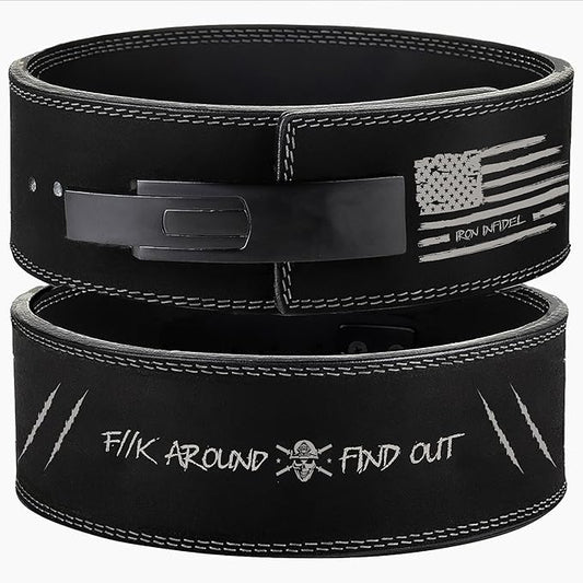 Weight Lifting Belt - Lever Gym Belt for Weightlifting 10mm Leather 4 Inches