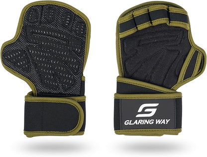 Neoprene Padded Weight Lifting Gloves for Men and Women - Ventilated Wrist Wrap Gloves for Athletes Gym Sessions Cycling Tracking & Sports with Full Palm Protection
