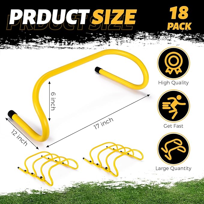 Wettarn 18 Pcs 6" Speed Training Hurdles Agility
