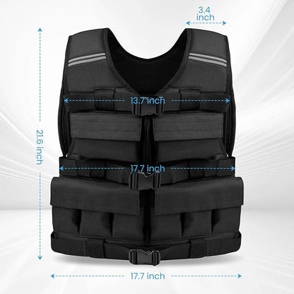 Weighted Vest for Men Woman 18lbs | 30lbs | 40lbs - With Shoulder Pads, Adjustable Weight Vest For Walking, Rucking, Cross Training, Running, Muscle Building - Breathable, Comfortable, Washable