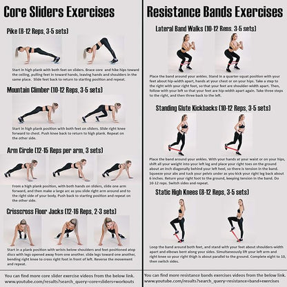 Thirty48 Gliding Discs Core Sliders and 5 Exercise