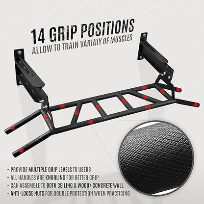 Yes4All Heavy Duty Wall Mounted Pull Up Bar