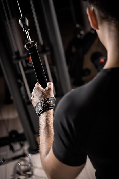 Weightlifting Wrist Straps with Superior Wrist Support Used for Deadlifting, Bodybuilding, Powerlifting and Newly Designed D-Rings for a Cable Gym Workout! Weight Lifting Straps