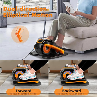 Zakle Ellipse Leg Exerciser as Seen on Tv for Seniors, Electric Under Desk Elliptical Machine w/Remote & 12 Speeds Level, Manual & Auto Mode, Quiet Seated Pedal Exerciser for Home Office
