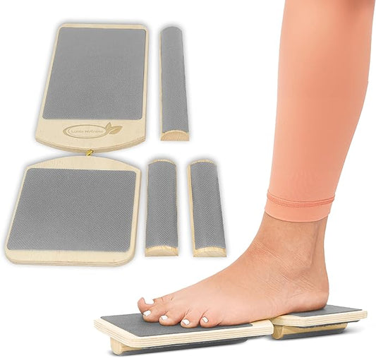 Single Leg Foot Board - Ankle & Foot Exerciser Strengthener, Physical Therapy for Sprained Ankles, Balance Board, Stretcher for Plantar Fasciitis (Gray)