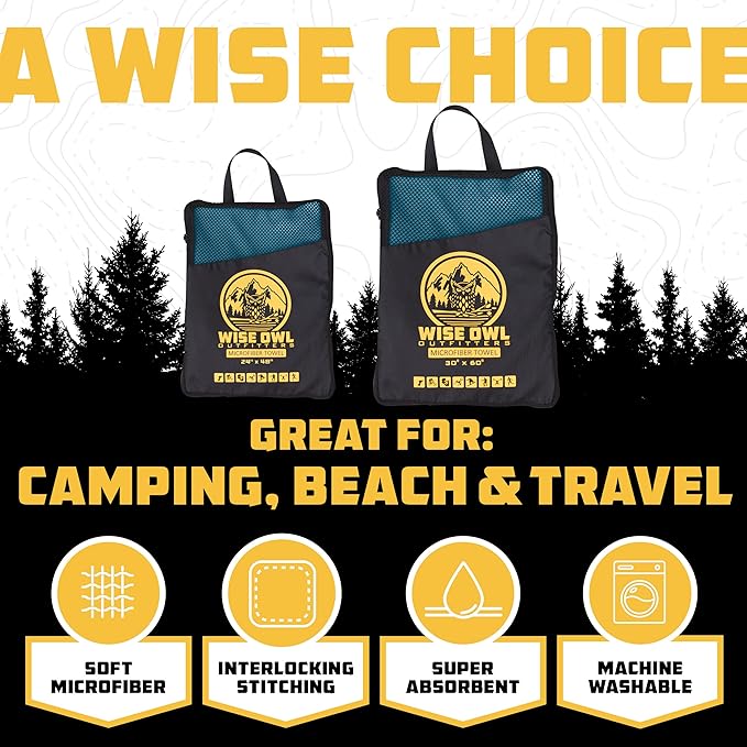 Wise Owl Outfitters Camping Towel - Camping Accessories