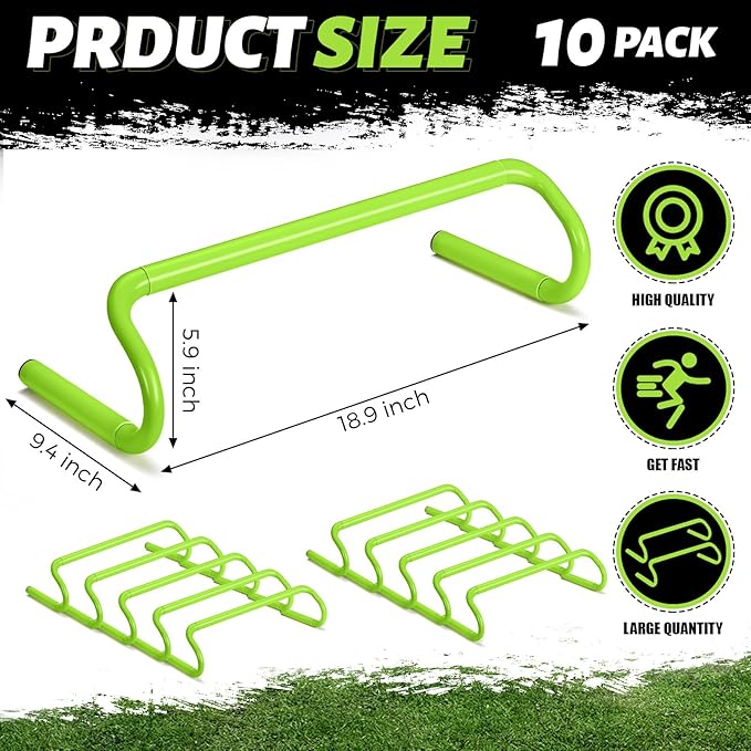 Wettarn 10 Pcs Speed Agility Training Hurdles Detachable