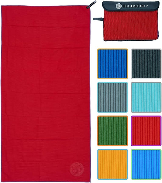 ECCOSOPHY Microfiber Gym Towel for Working Out - (71x35-Cherry)