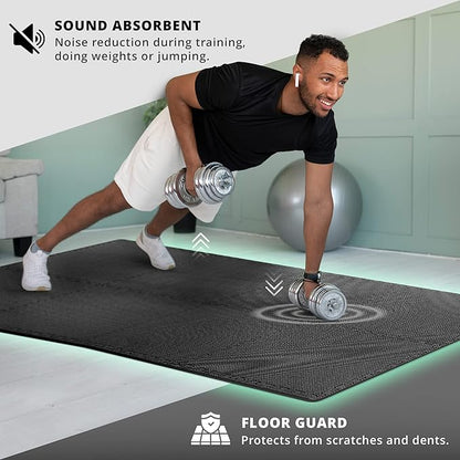 Gym Flooring Set - Interlocking EVA Soft Foam 18 Pieces