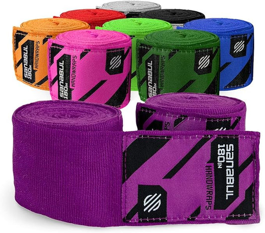 Sanabul Elastic 180 inch Boxing Hand Wraps for Boxing Gloves Muay Thai Kickboxing MMA Wraps for Men & Women