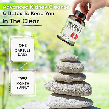 Kidney Cleanse Detox & Repair and Bladder Support- Kidney Support Supplement for Kidney Restore With Chanca Piedra,Cranberry, Juniper Berries for Kidney Detox and Bladder Health.60 Day Supply