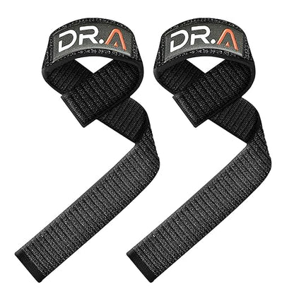 Dr. Arthritis Lifting Straps, Heavy-Duty Wrist Straps for Weightlifting, Bodybuilding, Deadlift & Strength Training, Non-Slip Hand Grips Support, Padded Gym Wraps for Enhanced Comfort (Black, Pair)