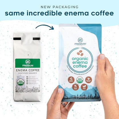 PE Premium Enema Organic Coffee for Enemas (1LB) Light Roast, Medium Ground. Ideal for Liver Cleansing, Colon Cleansing, Gerson Coffee Enemas.