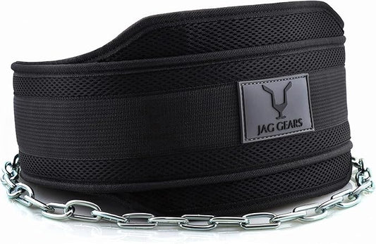 JAG GEARS Dip Belt with Chain 36 Inch 2 Carabiners,