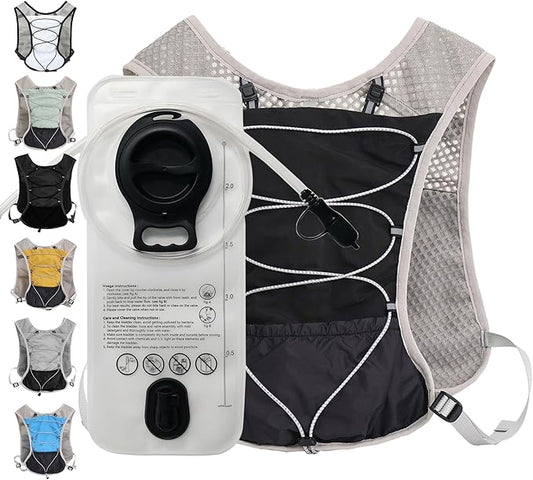 Hydration Running Vest Ultra-Lightweight for Women Men [2025 Upgraded], Breathable All-Weather Water Vest Hiking Backpack, Adjustable Water Backpack for Hiking, Cycling, Trail Marathon Race