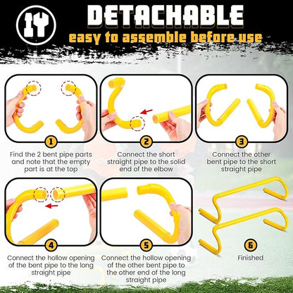 Wettarn 10 Pcs Speed Agility Training Hurdles Detachable