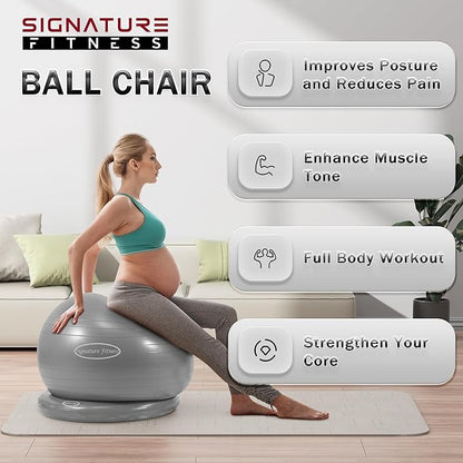 Anti-Burst and Slip Resistant Exercise Ball Yoga Ball 2,000-Pound Capacity,