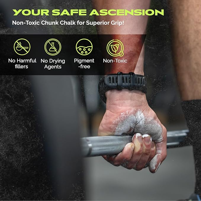 Gym Chalk | Magnesium Carbonate Athletic Chalk for Excellent Grip - Gym Workout Grip Chalk for Weightlifting & Gymnastics.
