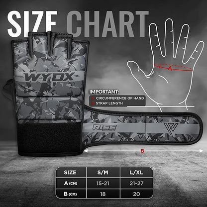 WYOX MMA Gloves for Men & Women – Grappling & Sparring Boxing Gloves with Open Palm Design, Padded Fingerless Training Gloves for Kickboxing, Muay Thai, Youth & Heavy Bag Workouts