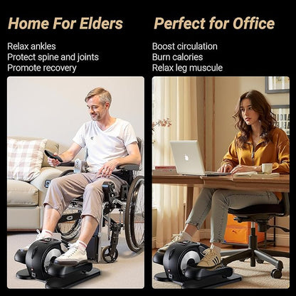 UTRYUP Under Desk Elliptical Machine, Electric Elliptical Machine While Sitting for Seniors with Remote Control, 12-Speed Adjustable & Quiet Operation, Compact Pedal Exerciser for Home or Office Use