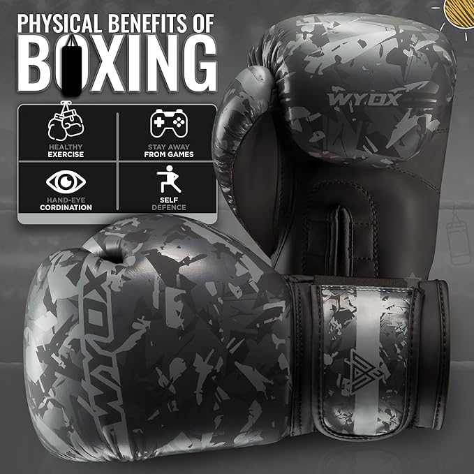 WYOX Kids Boxing Gloves 4oz 6oz 8oz – Youth Punching Gloves for Boys & Girls Ages 3–15 – Sparring Gloves for Punching Bag, Kickboxing, Muay Thai, MMA – Boxing Gloves for Kids Training Set