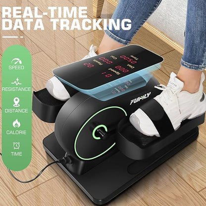FUNMILY Under Desk Elliptical, Ellipse Leg Exerciser While Sitting for Seniors with Display Monitor, Portable Seated Pedal Exerciser with Remote Control for Home Office Use Fully Assembled