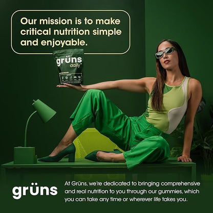 Super Greens Gummies: Organic Spirulina and Chlorella, Prebiotics for Digestive Health, 20+ Vitamins and Minerals, Adaptogens, 14 Day Supply (112 Count)