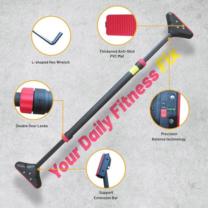Pull Up Bar for Doorway With Wrist Wrap 28.35" to 36.2" Adjustable 880 lbs